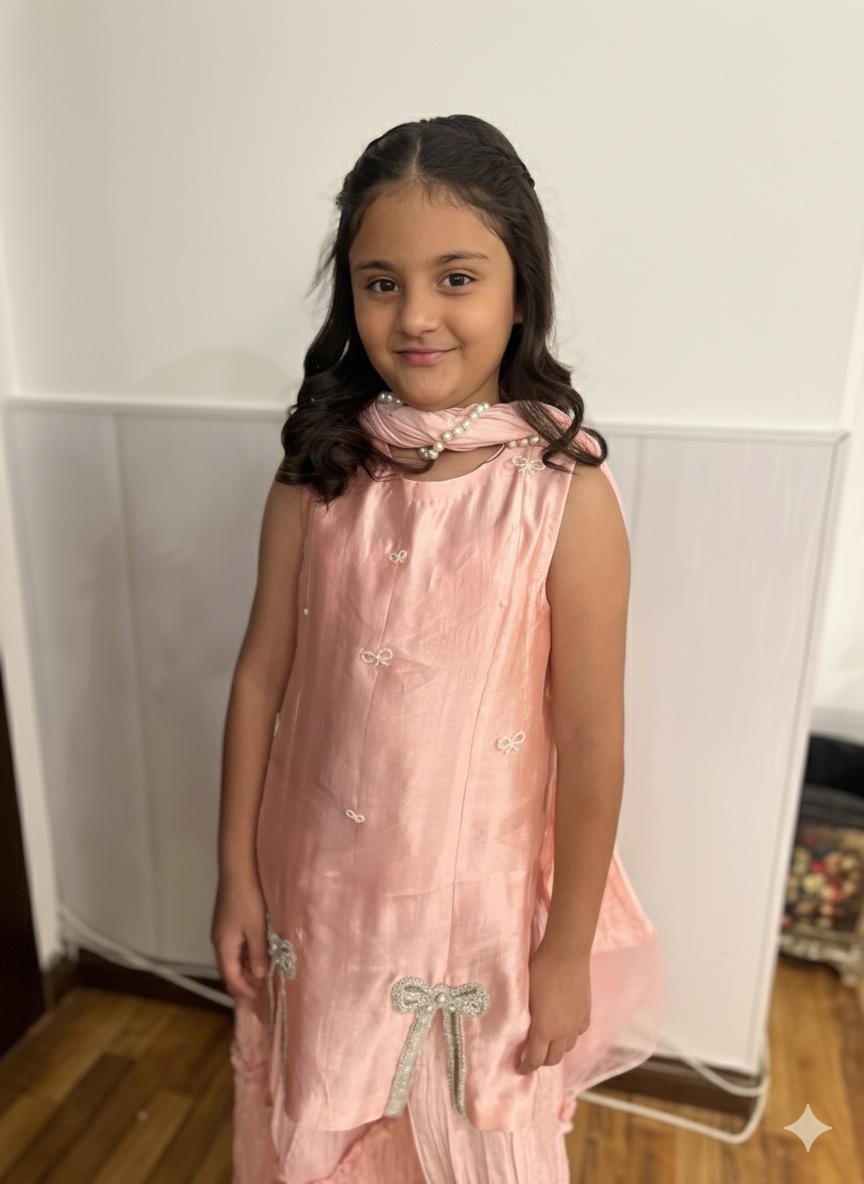 Light Pink Girls’ 3-Piece Party Outfit